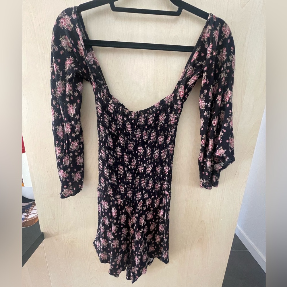 Planet Blue Black Floral Romper